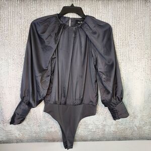 fab'rik Long Sleeve Satin Bodysuit